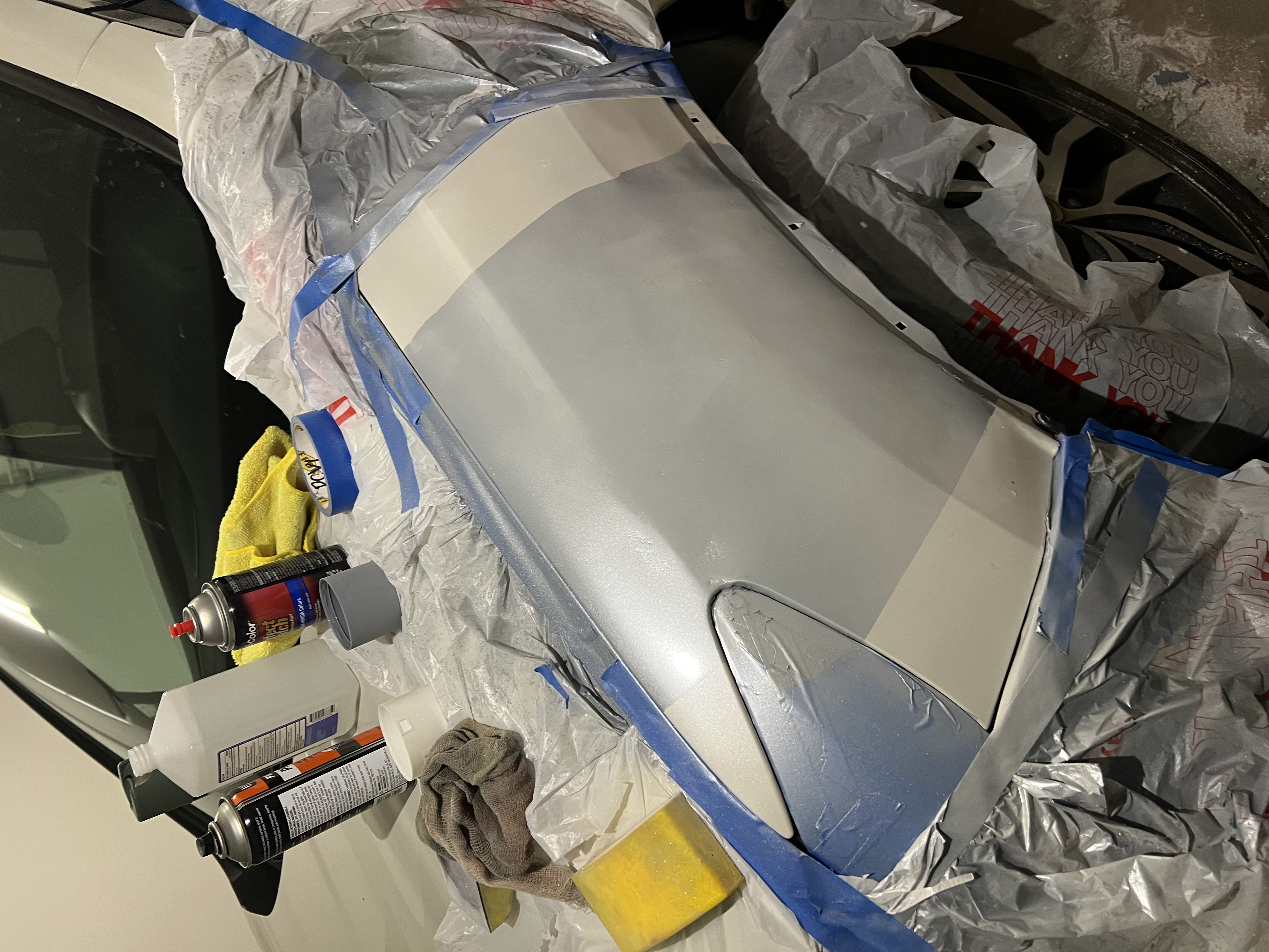 Primer coat applied to fender